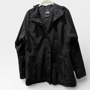 The North Face Women’s XL Black Hooded Rain Jacket | Lightweight Windbreaker